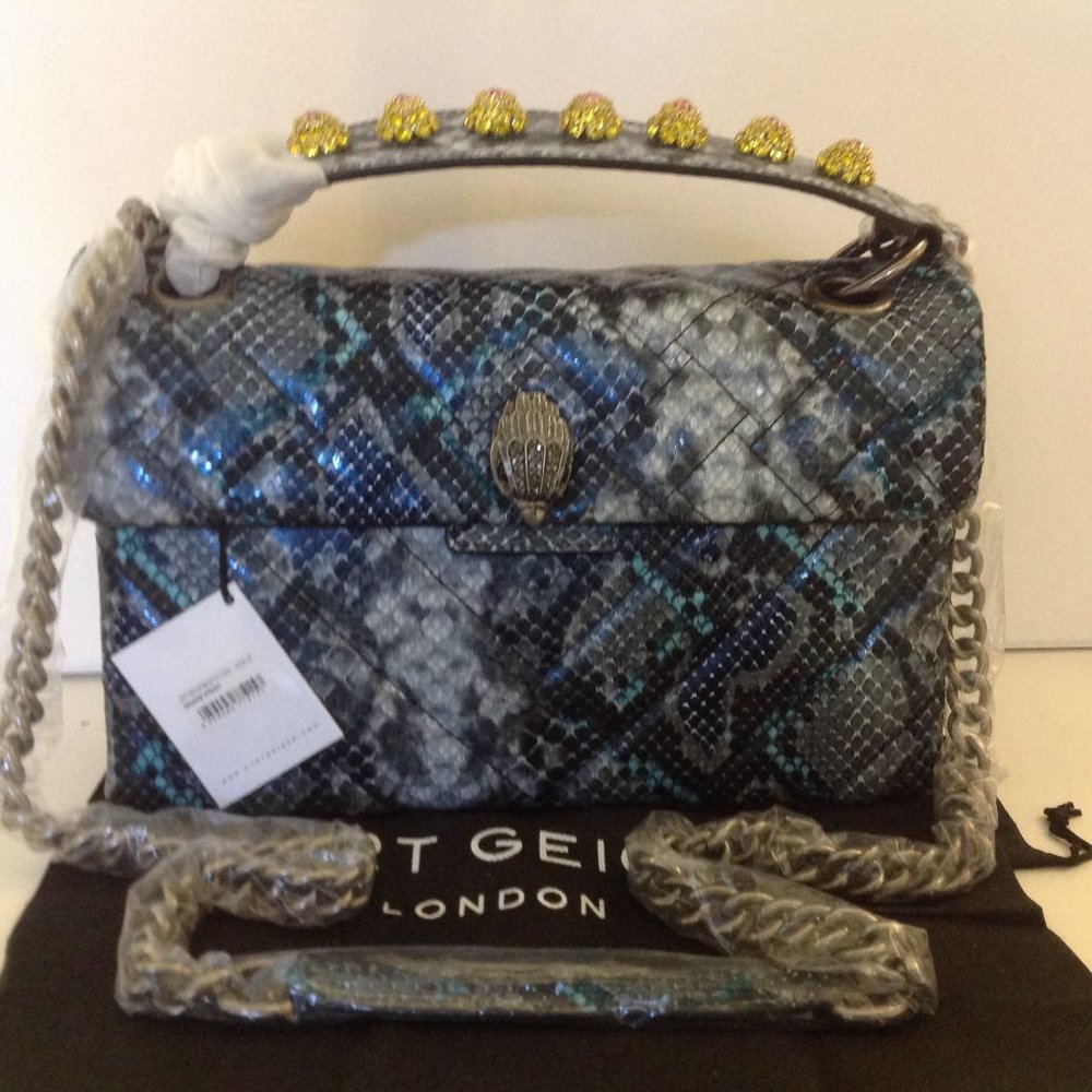 Medium Kensington Snake Embossed Leather Bag